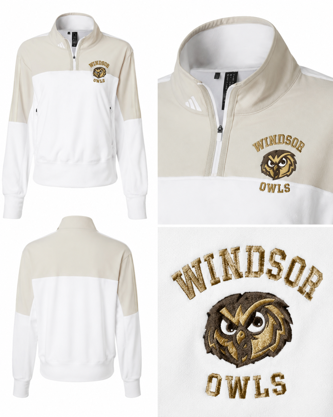 Womens Adidas Fleece Quarter Zip Pullover - Embroidery