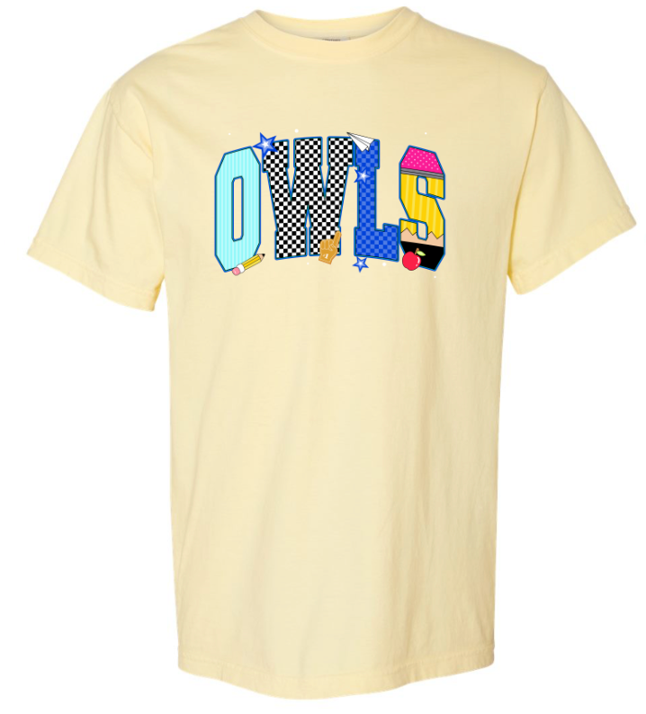 Owls Pencil Design Tshirt