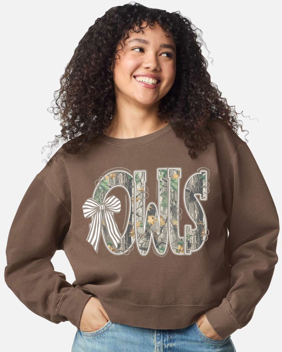 Camo Cropped Sweatshirt